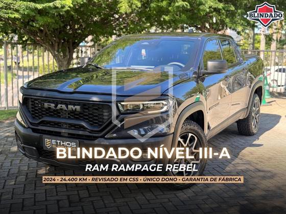 RAM RAMPAGE 2.0 HURRICANE 4 TURBO GASOLINA REBEL 4X4 AUTOMÁTICO